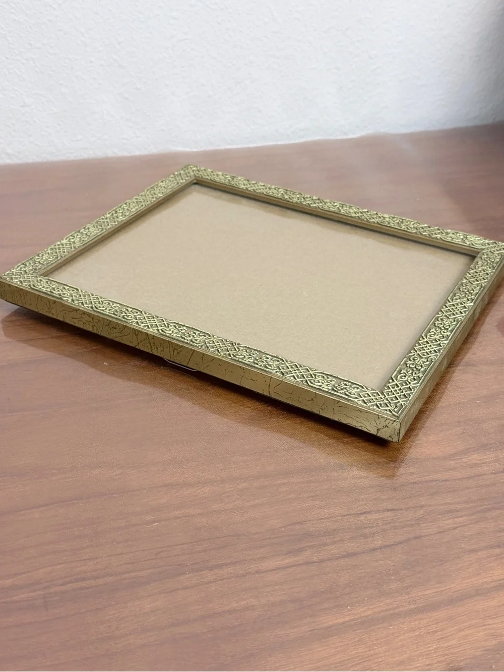 Vintage 70s Ornate Gold 8x10 Tabletop Picture Frame